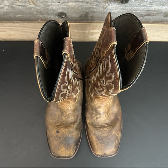 WOLVERINE Mens Brown Leather Rancher Square Toe 9 EW Wellington Steel Toe Boots - Picture 7 of 13